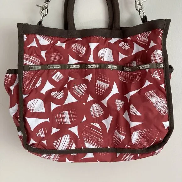 LeSportsac Liz Baby Diaper Bag Tote Large Pockets Rust Brown Utility Carry All - Picture 2 of 9